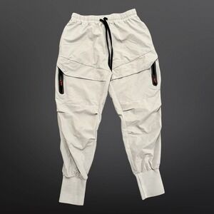 AHA Selected Jogger Pants Beige Nylon Spandex Zip Pockets Men's Size XL